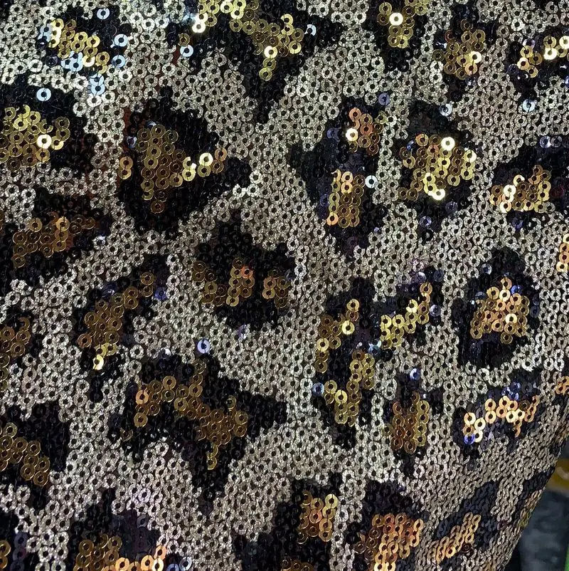 Позолоченный Леопардовый блестящий материал