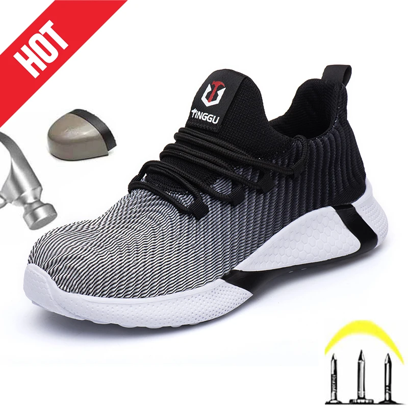 Zapatos de seguridad para hombre, calzado de trabajo con puntera de acero a prueba de perforaciones, botas de fieltro para caminar, aislamiento de 6KV, zapatillas ligeras transpirables de moda