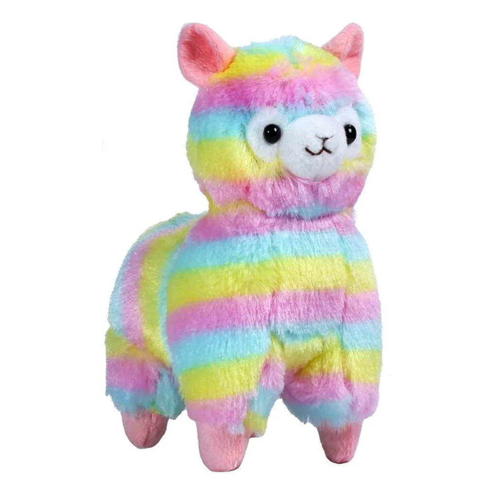 

13CM Kawaii Rainbow Alpaca Plush Pendant Doll Stuffed Soft Colorful Alpaca Toy Cute Keychain Gift for Baby Children Ladies