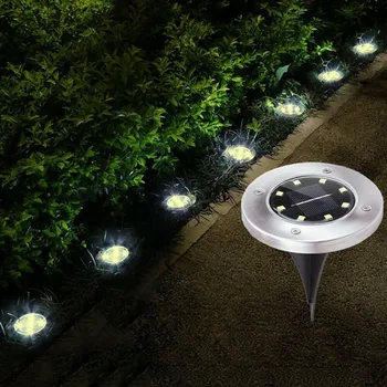 

8 LEDs Solar Powered Ground Light Pathway Floor Light Outdoor Garden Landscape Lawn Patio Yard Lamp Underground Lights