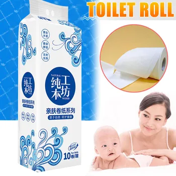 

10pcs Roll Paper Toilet Tissue Paper Roll 4 Layer Thickened Household Paper Toilet Paper Rolls Wc Papier Toaletowy Fast Shipping