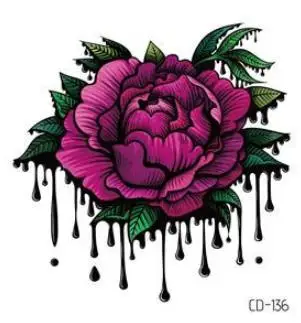 

Waterproof Temporary Tatoo Fake Tattoo Sticker Peony Flower Crystal Flash Tatto Tatouage Temporaire Hand Tattoos For Girl Women