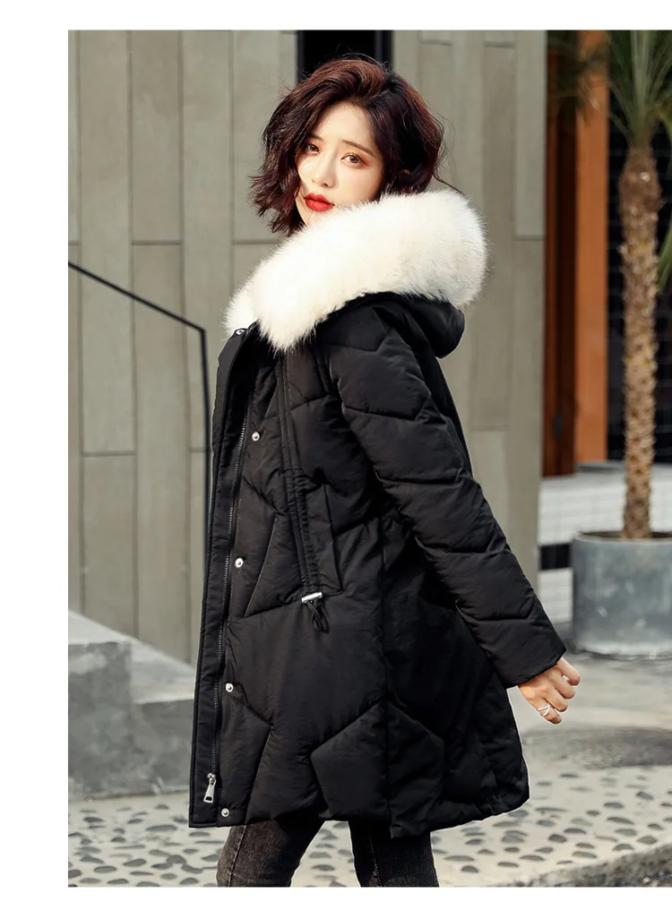 New Winter Hooded Women Warm Down Coat Casual Long Down Jackets Ladies Thicken Women Cotton Parka Outerwear Korean Coat