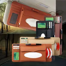 Автомобильный солнцезащитный козырек полиуретановая кожа коробка авто клип держатель бумажные салфетки, аксессуары подвесная коробка из ткани Авто отделение для солнцезащитной шторки коробки