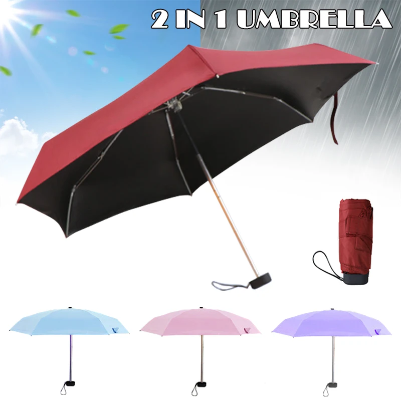 

Super Mini Pockets Compact Umbrella Sun Anti UV 5 Folding Rain Windproof Travel Umbrella DAG-ship