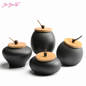 

JIA-GUI LUO Ceramic tea box dried fruit storage tank sealed bottle tea accessories home sealed cans receive gifts D063