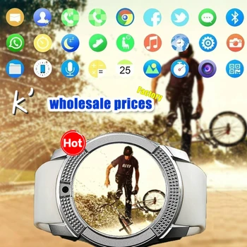 

K'V8 Smart Watch Waterproof Smartwatch Android Phone Watch Sport Pedometer Relogio With Sim Card Camera for Men Women pk Y1 DZ09