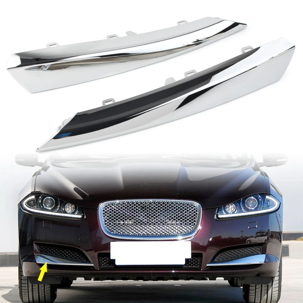 

2PCS Left+Right Car Front Bumper Grille Side Molding Trim Grill For Jaguar XF 2012 2013 2014 2015 Chrome ABS Car Accessories