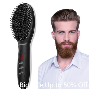 

2020 Updated Beard Straightener Man's Hair Flat Iron Fast Heated Straightening Comb Beard and Hair Show Fashion Hair Styler Tool