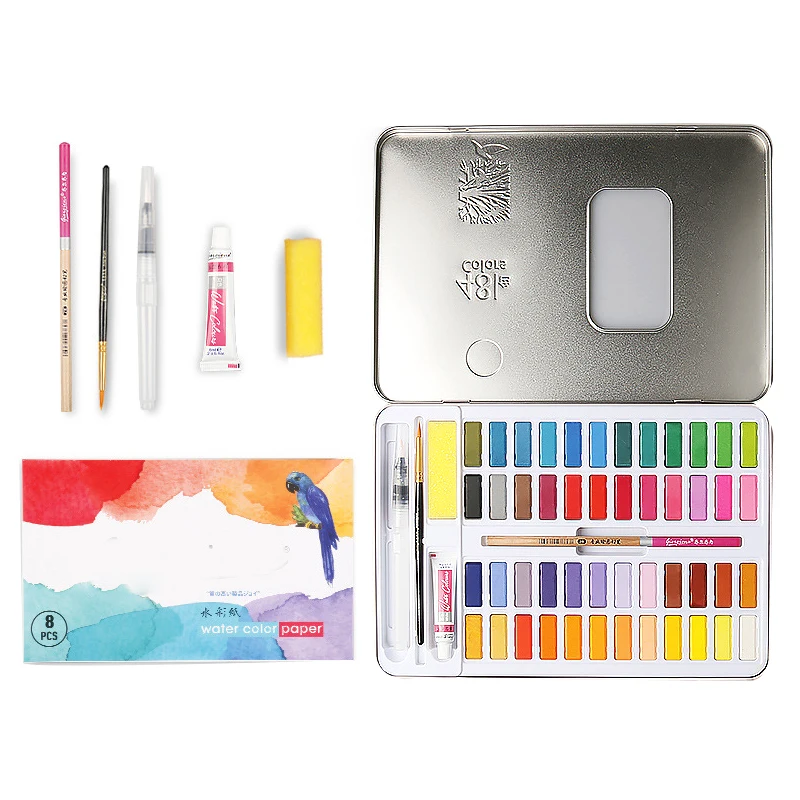 Watercolor Set For Adults Watercolor Paint 12 Colors Art Supplies Portable  Solid Paint Watercolor Set For Students - Water Color - AliExpress