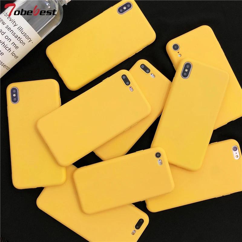 Custodia Per Telefono Gialla Opaca Per Huawei P40 P30 P20 P10 P9 P8 Mate 30 20 10 Lite Pro Custodia In Silicone Morbido Tinta Unita Coque