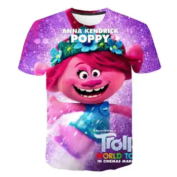 

Kids Troll T-shirt movie TROLLS WORLD TOUR Print Funny T-shirts 3D Boys 2020 New summer Clothing Clothes Hairy elf Baby tops