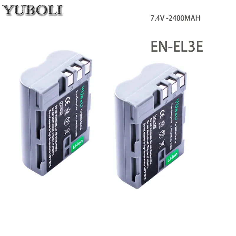 Высокое качество EN-EL3e RU EL3e 7,4 V 2400 мА/ч, Камера батареи для Nikon ENEL3E RU EL3E D30 D50 D70 D90 D70S D300 - Цвет: 2battery