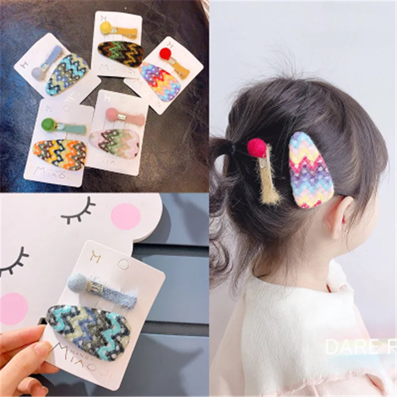 

Kids Children Girls Elastic Hair clips Bands Sets Korean Solid Fabric Cute Fall Winter Head wear Accessories-SWC5-W7