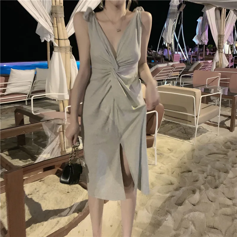 Neploe Корейский Летний пояс с узлом Сплит сумка бедра Vestidos пляжное праздничное сексуальное платье жгут проводов платье с высокой талией 45686
