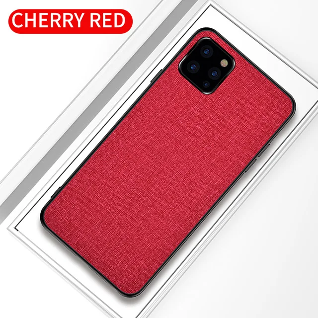 Red Ikrsses для нового Apple iPhone 11 Pro Max Роскошный PU жесткий чехол задняя мягкая TPU простая скатерть чехол для iPhone 11 все-защитный чехол - Цвет: Red