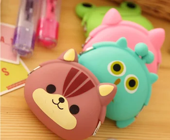 

1pcs/lot Cute Cartoon animal design coin bag candy colour kawaii DIY Multifunction coin bag gadget storage bag