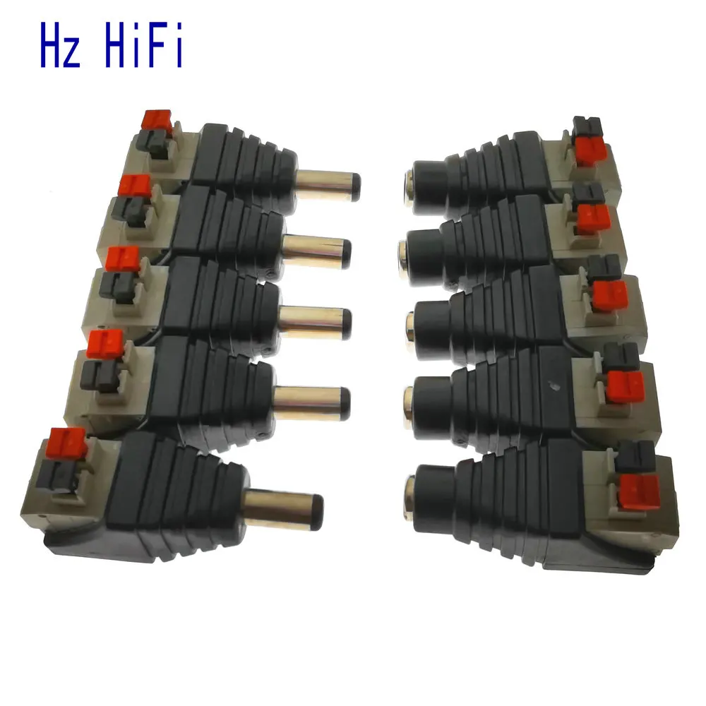 5Pcs DC Male +5 Pcs DC Female connector 2.1*5.5mm DC Power Jack Adapter Plug Connector for 3528-5050