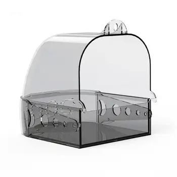 

Parrot Bath Box Bird Cage Accessory Multifunctional Bird Cage Bathing Tub For Pet Birds Canary Budgies Parrot 15.5x13x15.3cm