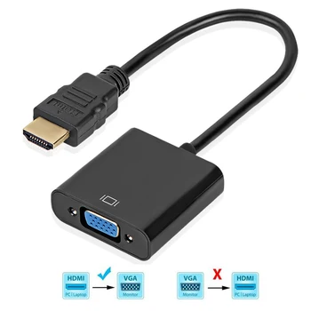 

HDMI to VGA Cable Converter Adapter Male To Famale Converter 1080P Digital to Analog Video Audio For PC Laptop Tablet