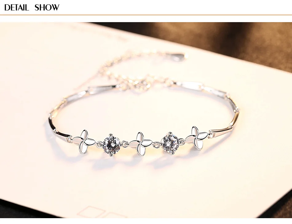 

S925 Sterling Silver Bracelet Zircon Fashion Lady Bracelet