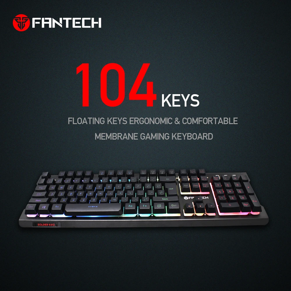 Игровая клавиатура FANTECH K612 с металлической панелью проводная USB подсветкой 19