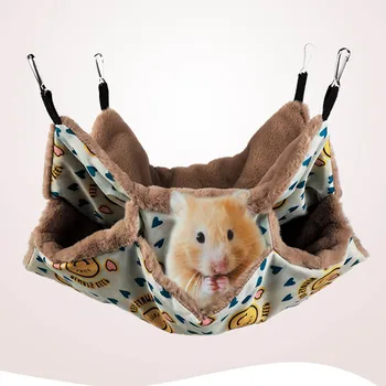 

Three-layer Plush Pet Hammock Comfortable and soft Hanging Nest Sleeping Bed Warm Small Pets Hamster Squirrel Chinchilla House