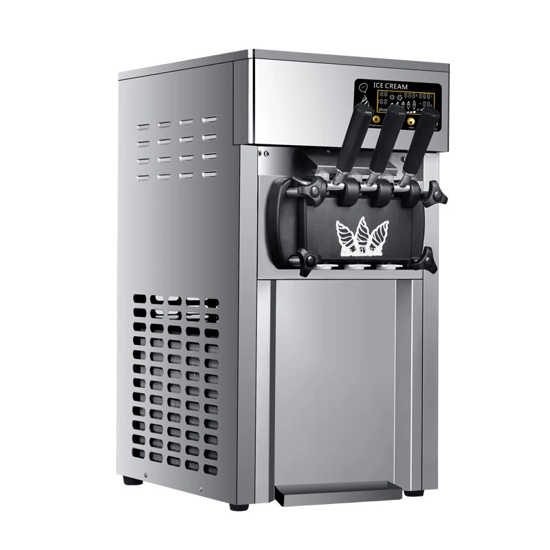ZM-A168 Ice Cream Machine 16-18L/H Commercial Desktop Small Three-color Soft Ice Cream Machine 1200W Ice Cream Cone Machine 3