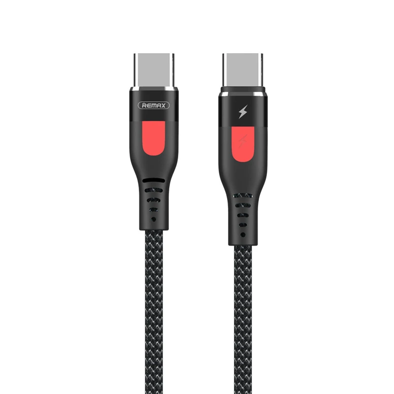 Remax 18 Вт PD кабель USB C для Lightning Кабель для iPhone 11 Pro зарядный кабель type-C для type-C кабель для передачи данных для huawei Macbook - Цвет: black for Type-C