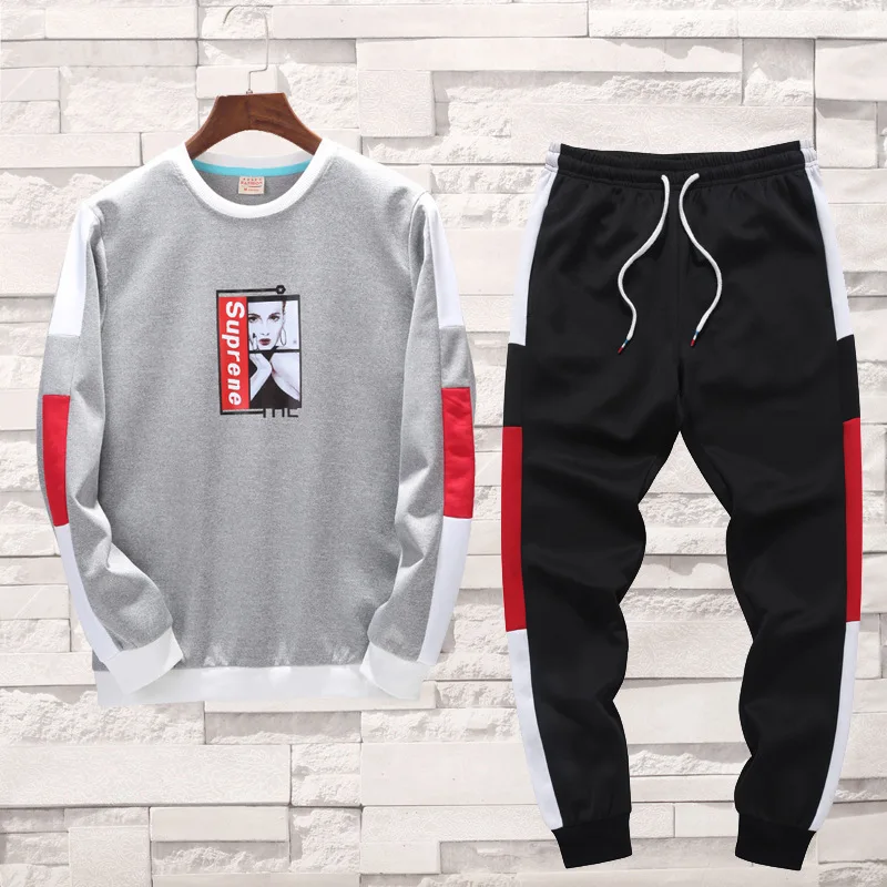 

New Products Men Spring And Autumn Self-Made Sports Leisure Suit Long-sleeved Sweater Men'S Wear Baseball Uniform-Style Sports C