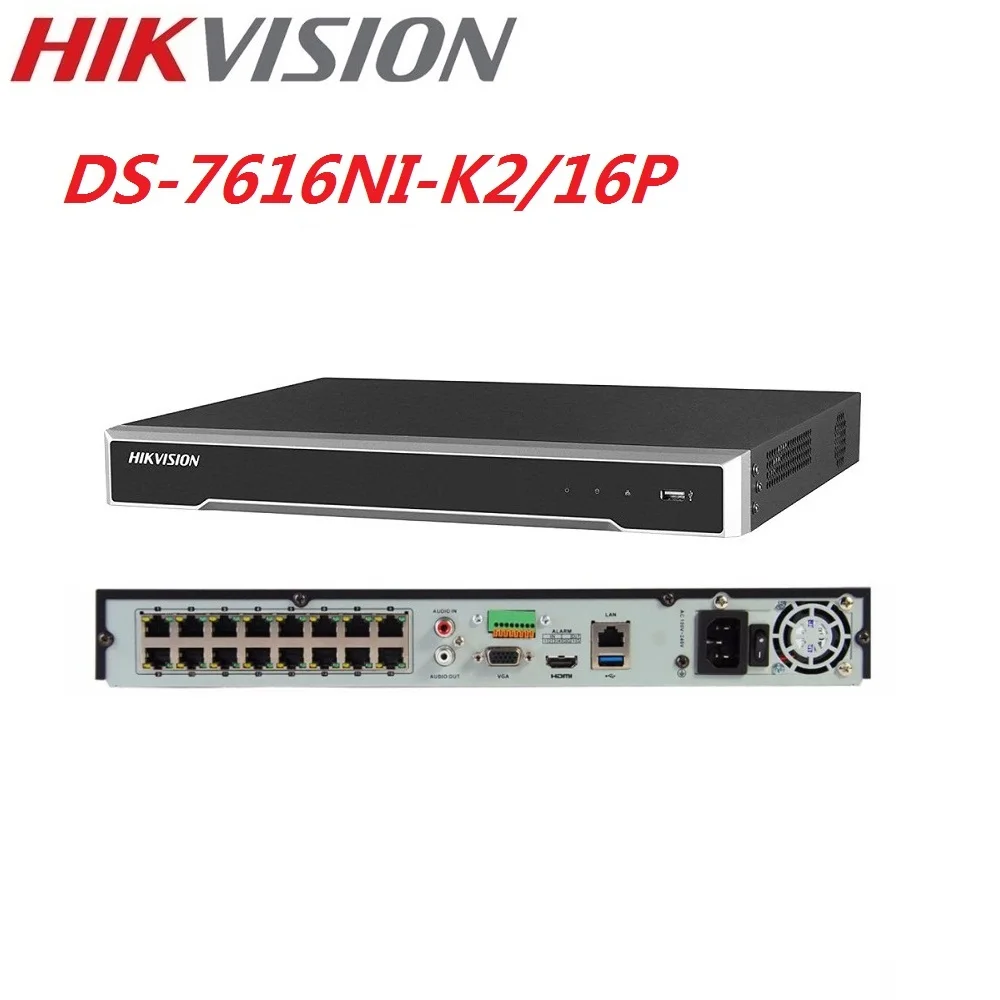 Английский Hikvision DS-7608NI-K2/8 P с POE DS-7616NI-K2/16 P с 16 портами POE версия с 2 портами SATA plug& play NVR H.265