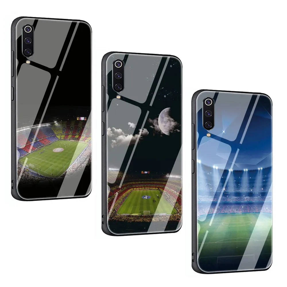 EWAU Барселона, Испания, Estadio Camp закаленное стекло чехол для телефона Xiaomi mi 8 9 Красный mi 4X 6A Note 5 6 7 Pro Pocophone F1