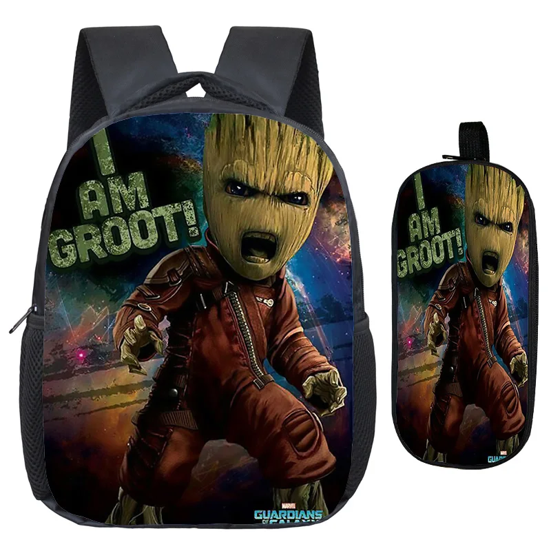 Лидер продаж, детский рюкзак I Am Groot, рюкзаки на плечо, Детский милый рюкзак с пеналом