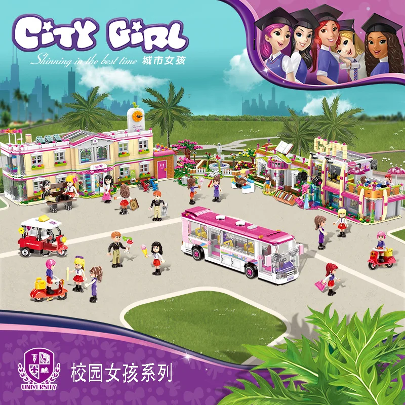 

XINGBAO Campus GIRL'S Series Fitness Club Campus Corner Campus Infirmary Commissary Small Particles Building Blocks