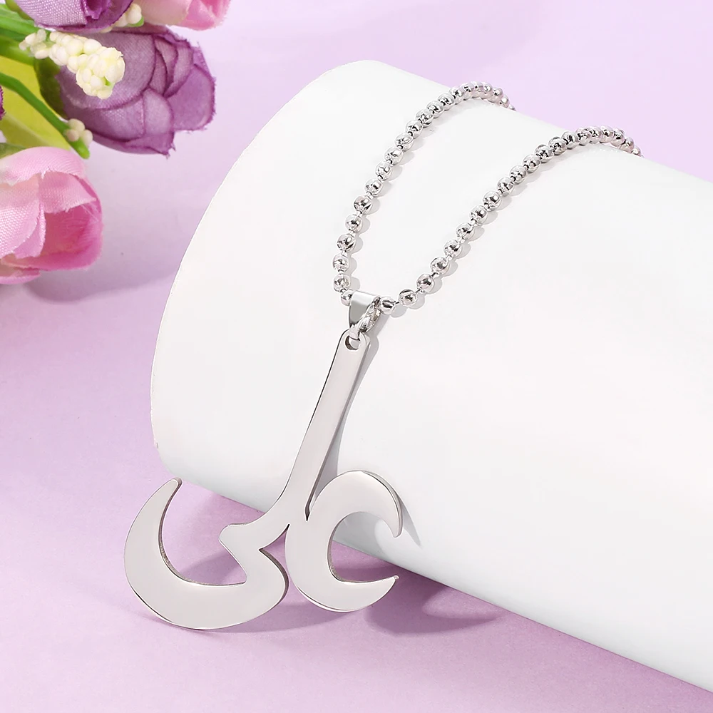 Collier pendentif à breloques en acier inoxydable 100%, 50CM, chaîne SS