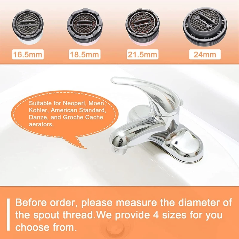 12 Pieces Faucet Aerator For Cache Aerators And 5 Pieces Cache Faucet Aerator Key Removal Wrenches Cache Aerators