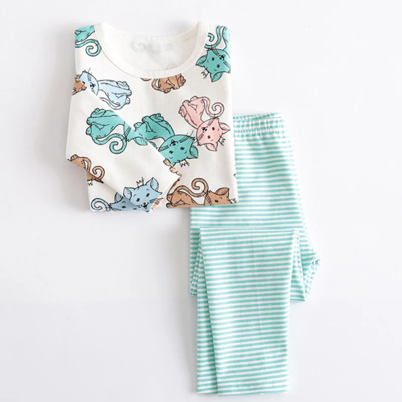 TZ133 kids pajamas girls boys sleepwear nightwear baby infant clothes animal cartoon pajama sets cotton kids clothing - Цвет: TZ133
