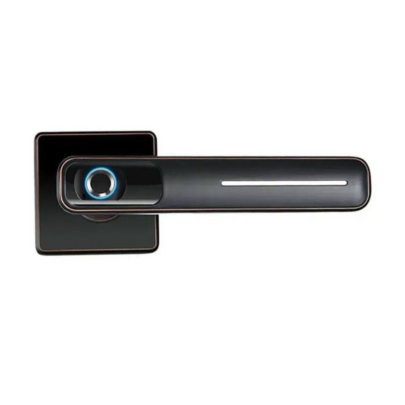 1 компл. Умный электронный дверной замок биометрический замок отпечатков пальцев с ключом для домашнего комплекта - Цвет: Черный