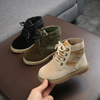 

Kids Desert Boots with Fur for Autumn Winter Toddler Girls Boys Martin Boots Kids Mid-Calf Tactical Army Boot Children Shoes