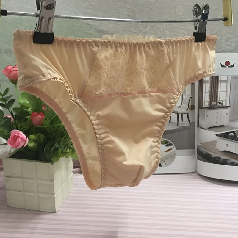 new European and American men's lace sexy stretch close-fitting fabric male style panties sexy men underwear Silky Briefs 6