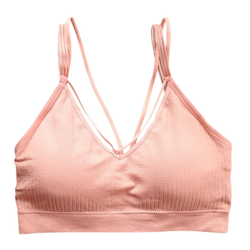 ETOSELL Seamless Full Cup Breathable Bralette Wire Free Padded V-Neck Tube Tops Cross Beauty Back Push Up Underwear Intimates