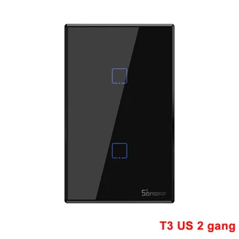 

SONOFF T3US1C-TX 1/2/3 Gang RF Remote Controlled Wifi Switch Border Compatible with Alexa Google Home US Standard