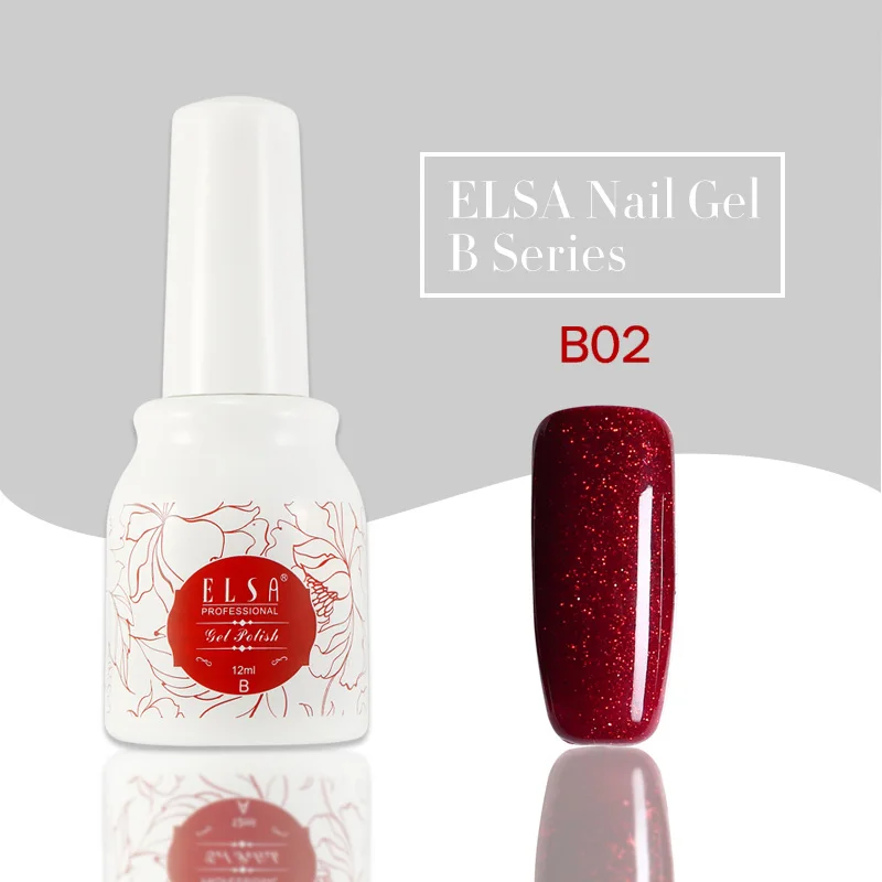 B02 Elsa набор гель-лаков UV Vernis полуперманентный праймер 12 мл поли Гель-лак серии B замачиваемый маникюрный Гель-лак для нейл-арта - Цвет: B02