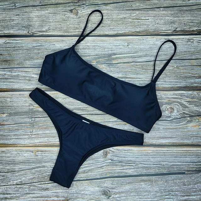 Solid Sexy Bikini Two-Piece Swimwear Women Swimming Suit Fashion Plus Size XL Sets Swimsuit Bathing Suit Female Biquini