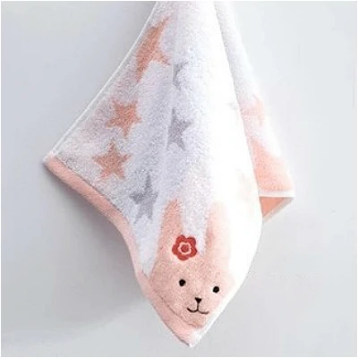  25x50cm Children's Cotton Jacquard Stars Pattern Cute Cartoon Washcloth Bathroom Bath Towel Kinderg - 4000072264442