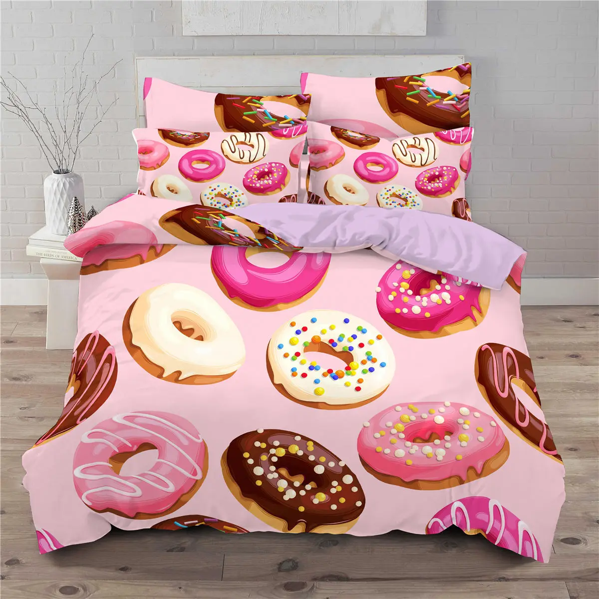 Donuts Doughnut Bedding Set 2/3Pcs Duvet Cover & Pillowcase(s) 3D Printed Quilt Cover Home Textile Gift queen bed set Bedding Sets