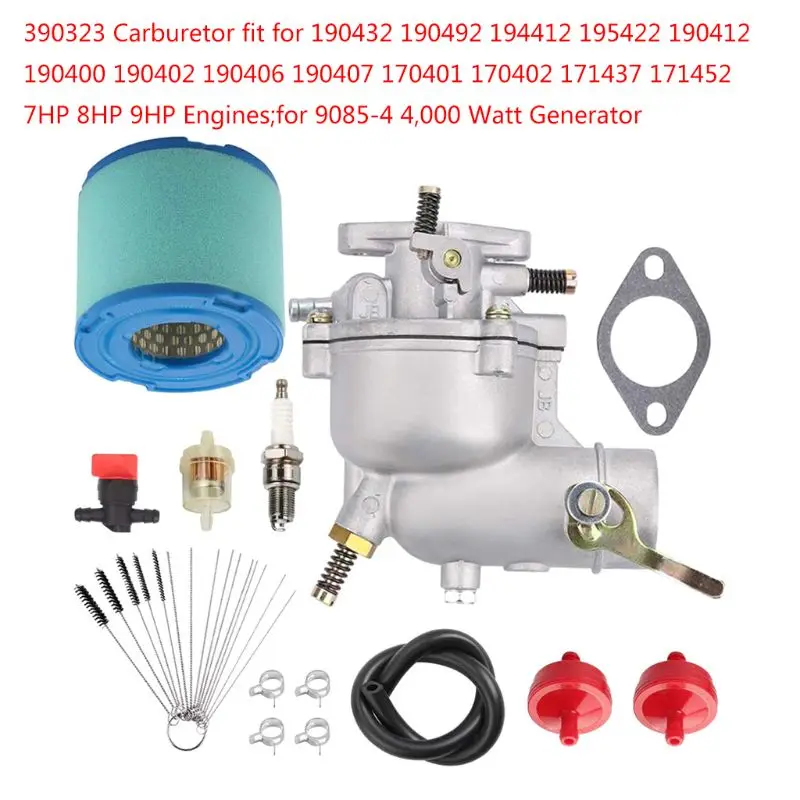 

390323 394228 398170 Carburetor for 390323 299169 394228 7 8 9 hp Horizontal Engine Motor Generator Tiller Mower Carb wi