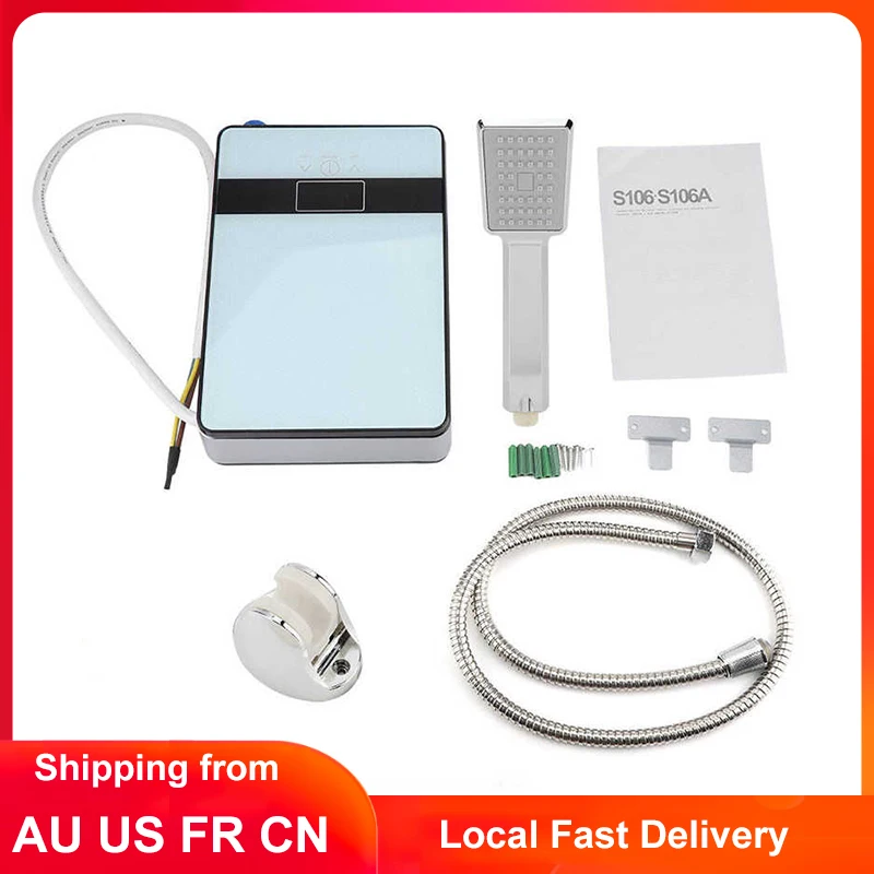 Calentador de agua eléctrico de 6500W con pantalla LED, Control táctil, calentador de agua instantáneo sin depósito para juego de baño con ducha