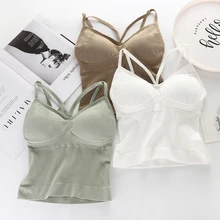 通気性ヨガスポーツブラトップシームレスブラジャースポーツファムランニングトップス背中 V ネック女性ブラジャーフィットネススポーツ bh(China)