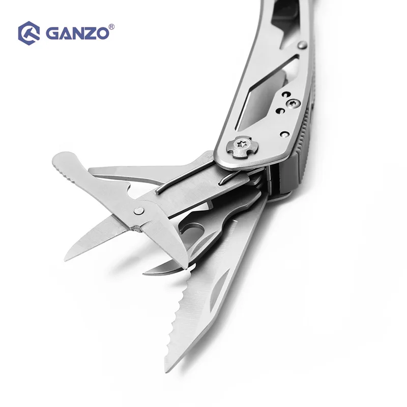 Ganzo G202 многофункциональные плоскогубцы, набор инструментов, уличные карманные плоскогубцы с ножницами, открывалка для бутылок/консервных банок, пила, отвертка, бит для путешествий